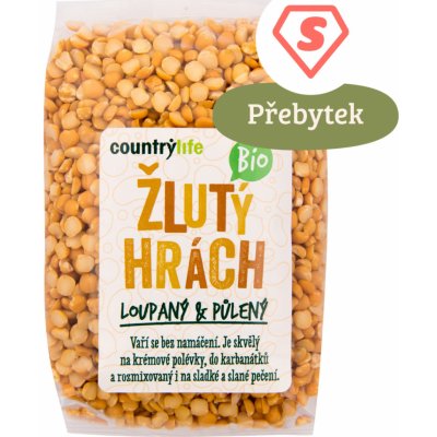 Country Life Hrách žlutý Bio 0,5 kg – Zboží Dáma