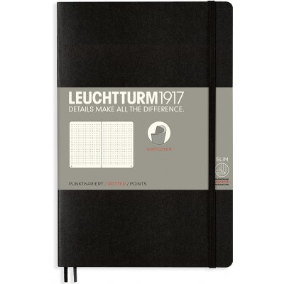 Leuchtturm1917 Tečkovaný zápisník B6+ Softcover Black