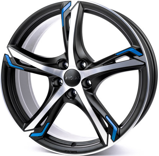 Ronal R62 7,5x17 5x108 ET45 matt black blue rim