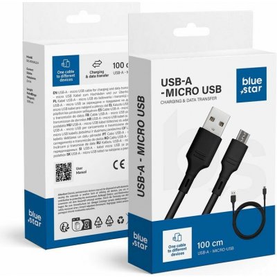 Blue Star DC-001AM2. 2A USB A na Micro USB 1m černý – Zboží Živě