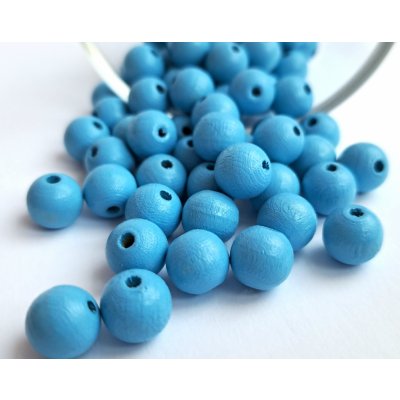 Detoa dřevěné korálky světle modré 10 mm 10 ks – Zboží Dáma Detoa dřevěné korálky světle modré 10 mm 10 ks – Zboží Dáma