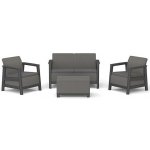 Keter SCANDI LINEA SET - Mountain Grey/Grafit – Zboží Dáma