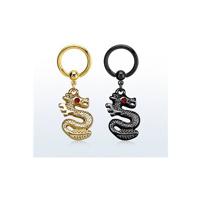 Piercingate Kruh drak PKR00163 Zlatá – Zboží Dáma