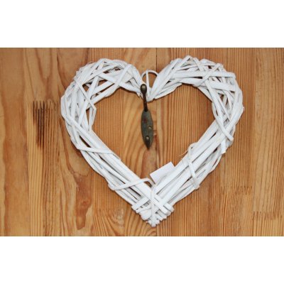 Autronic Proutěné srdce k dalšímu tvoření šedé a bílé 20 cm bílá – Hledejceny.cz