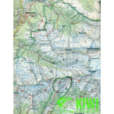Gasteiner Tal Wagrain Grossarltal turistická mapa 1:50 000 oblast Švýcarska – Zboží Mobilmania