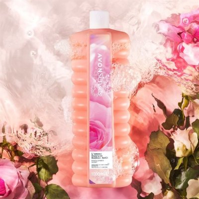 Avon Senses L´amour Sunrise pěna do koupele s vůní růže a ambry 1000 ml