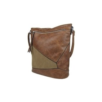 elegantní sešívaná crossbody kabelka AE-0914 hnědá