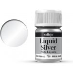 Barva Vallejo Liquid Gold 70796 White Gold Alcohol Based 35ml – Zboží Živě