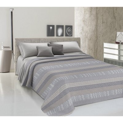 Mondo Italia Přikrývka na postel Piquet Azteco šedá Šedá 260x280 cm – Hledejceny.cz