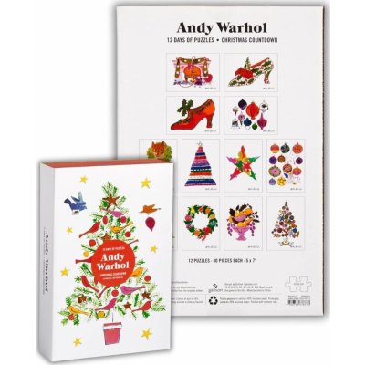 GALISON Adventní kalendář Puzzle Adventní kalendář Andy Warhol: 12 dní do Vánoc 12 x 80 dílků 9780735378773