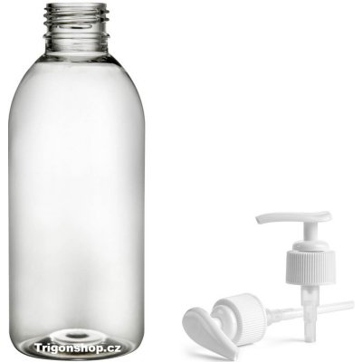 Tera Plastová lahvička čirá s bílou pumpičkou 300 ml – Zboží Mobilmania