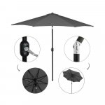 SPRINGOS SUNNY GU00200-XG Zahradní slunečník 290 cm, tmavě šedý – Hledejceny.cz