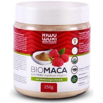 Kiwu Wuki Bio Maca peruánská - malinová příchuť - prášek Lepidium meyenii 250g