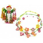 Teddies Korálky náhrdelník dřevo 72ks 20cm na m stojánku – Hledejceny.cz