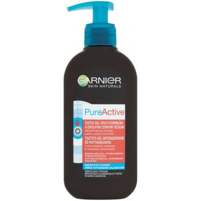 Garnier Pure Active Charcoal Anti-Blackhead čisticí gel proti pupínkům a černým tečkám 200 ml – Zbozi.Blesk.cz