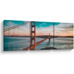 Obraz- Golden Gate, San Francisco, třídílný 150x50 cm – Hledejceny.cz