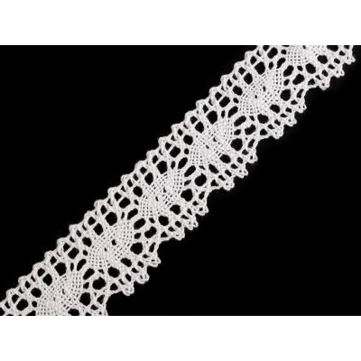 Bavlněná krajka paličkovaná šíře 32 mm, střední, 6000 bílá – Zboží Mobilmania