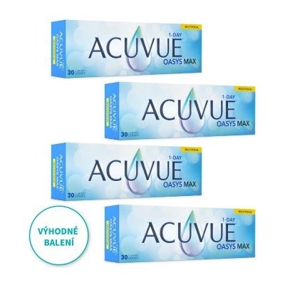 Johnson & Johnson ACUVUE OASYS MAX 1-Day MULTIFOCAL 30 čoček balení 3+1 zdarma