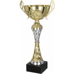 Kovový pohár Zlato-stříbrný Výška: 28 cm Průměr: 10 cm – Zboží Dáma