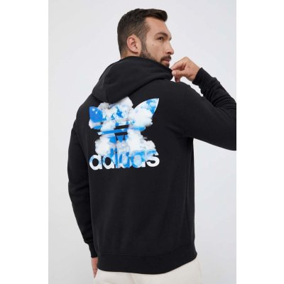 adidas Originals černá s kapucí s potiskem – Zboží Mobilmania