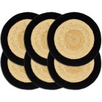 Nabytek XL prostírání 6 ks přírodní a černé juta a bavlna 38cm – Zboží Dáma