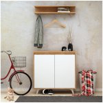 Asir 100x80 cm + nástěnný věšák 15x80 cm hnědá/bílá | AS0988 – Zboží Mobilmania