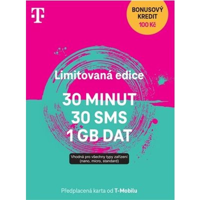 T-Mobile 30 minut, 30 SMS a 1 GB dat - Limitovaná edice – Zbozi.Blesk.cz