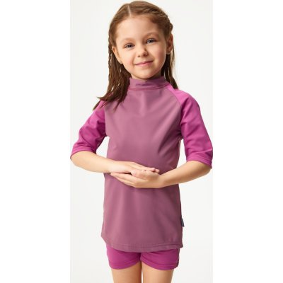 Dětské triko UNUO s UV ochranou Tm. Starorůžová – Sleviste.cz