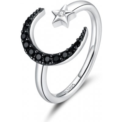 Royal Fashion nastavitelný prsten Měsíc a hvězda BSR137