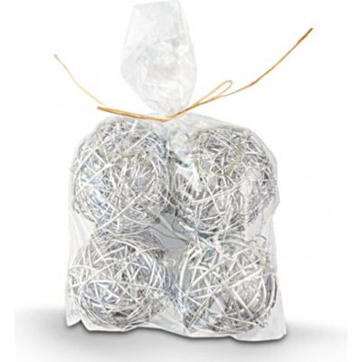 German ALLI Ozdobné ratanové koule stříbrná 1008101200 – Zboží Dáma