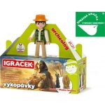 EFKO IGRÁČEK Archeolog figurka egyptské vykopávky maska faraona a soška Bastet – Zboží Dáma