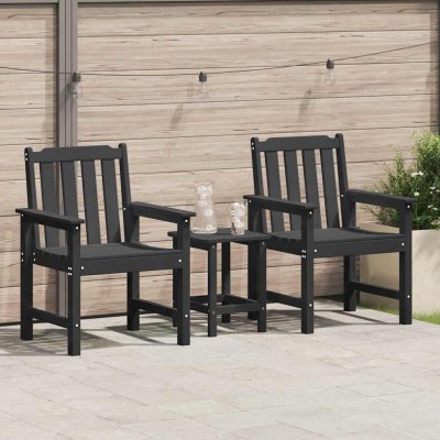 OMAXI 890399 Zahradní jídelní židle 2 ks Černá 65.5 x 59 x 88cm Plast – Hledejceny.cz