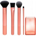 Real Techniques Everyday Essentials štětec na pudr + houbička na make-up + kulatý štětec na oční stíny + štětec na rozjasňovač + štětec na make-up – Zboží Mobilmania