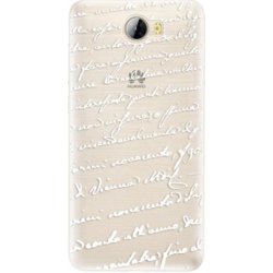 Pouzdro a kryt na mobilní telefon Huawei iSaprio Handwriting 01 - white Huawei Y5 II