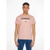 Pánské Tričko Tommy Jeans pánské růžové tričko TH9
