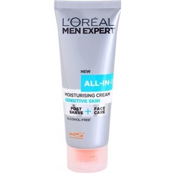 L'Oréal Men Expert All-in-1 hydratační krém pro citlivou pleť Post Shave + Face Care Alcohol Free 75 ml