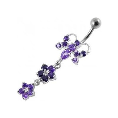 Šperky4U stříbrný piercing do pupíku motýlek BP01192-A