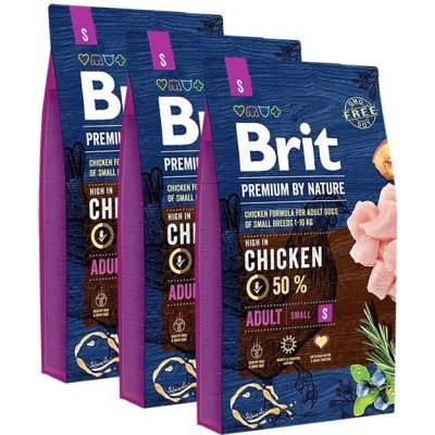 Brit Premium by Nature Adult S 3 x 8 kg – Zboží Mobilmania