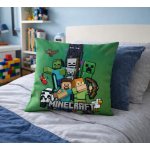 Fashion plyšový polštář MINECRAFT zeleno-černý 38x38 – Zboží Dáma