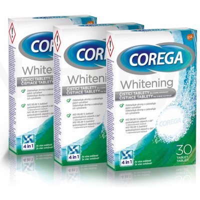 Corega Whitening tabs 3x 30 ks – Zbozi.Blesk.cz