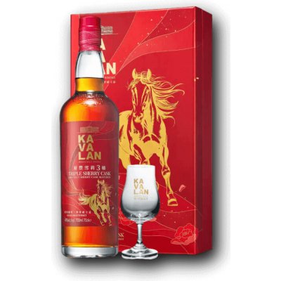Kavalan Triple Sherry 40% 0,7 l (dárkové balení 1 sklenice) – Hledejceny.cz