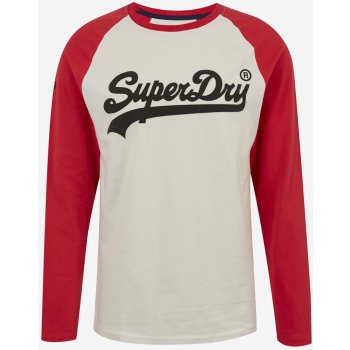 Superdry pánské tričko s potiskem červeno-bílé