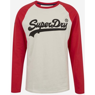 Superdry pánské tričko s potiskem červeno-bílé