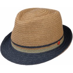 Seebrger Béžový letní klobouk Trilby s modrou krempou Mayser Troy