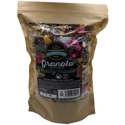 ŽITNOOSTROVSKÁ BEZLEPKOVÁ PEKÁRNA Granola maliny-mandle 400 g – Zboží Mobilmania