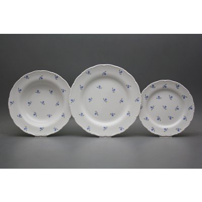 Bohemia Porcelán 1987 Talířová souprava Ofélie Pomněnky Házenky BBB 18 dílná – Zboží Dáma