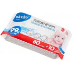 AKUKU Dětské vlhčené ubrousky Akuku 99% vody 70 ks – Zboží Dáma