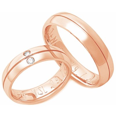 Aumanti Snubní prsteny 44 Zlato červená – Zboží Mobilmania