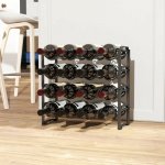 HOMCOM Stojan na 16 lahví vína černý – Zboží Dáma
