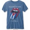 Pánské tričko s potiskem Rolling Stones tričko Havana Cuba Burnout Mid Blue